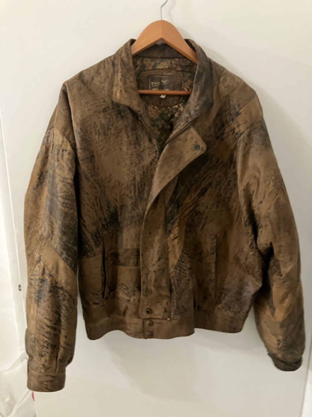 Men's Brown Distressed Suede Bomber Jacket